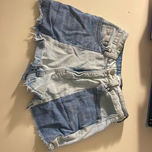 Multicolored High Waisted Jean Shorts Size 25